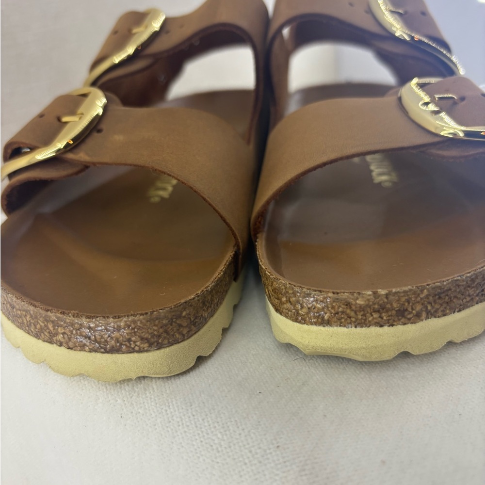 Birkenstock Milano Big Buckle Womens Sandals with Gold Buckles size 37 NIB - Picture 3 of 7